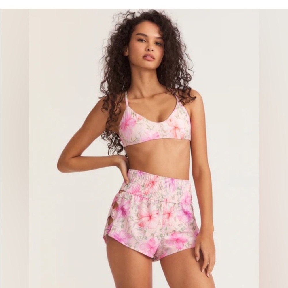 Loveshackfancy x Hurley High Waist Aqua Swim Shorts